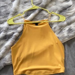 yellow halter crop top
